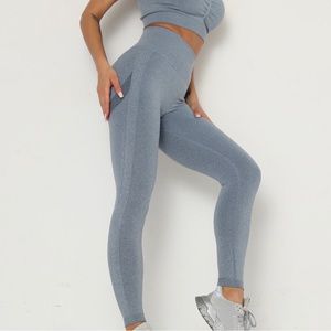 NWOT-Women High Waist Workout Gym Smile Contour Seamless Leggings Yoga Pants